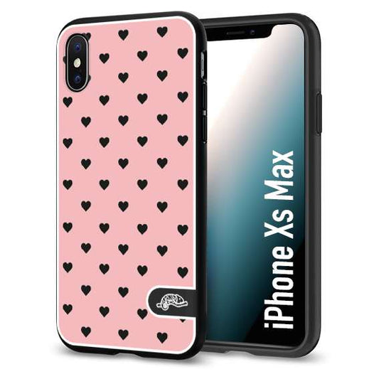 CUSTOMIZZA - Custodia cover nera morbida in tpu compatibile per iPhone Xs Max cuori pois rosa donna pin up vintage