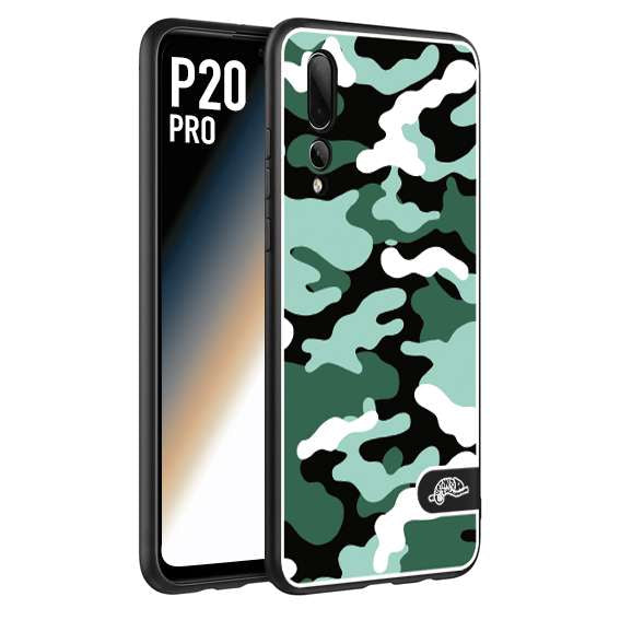 CUSTOMIZZA - Custodia cover nera morbida in tpu compatibile per Huawei P20 PRO camouflage mimetico militare verde green