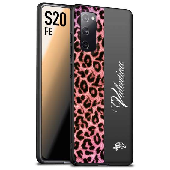 CUSTOMIZZA - Custodia cover nera morbida in tpu compatibile per Samsung S20 FE leopardato rosa fucsia personalizzata nome iniziali