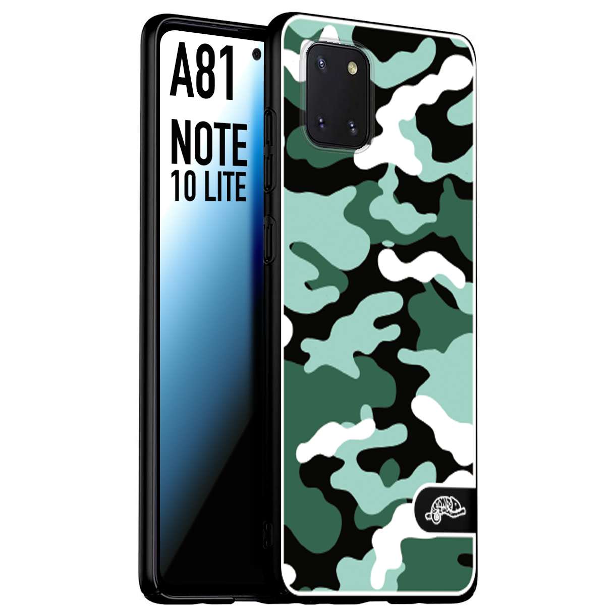 CUSTOMIZZA - Custodia cover nera morbida in tpu compatibile per Samsung A81 - Note 10 Lite camouflage mimetico militare verde green