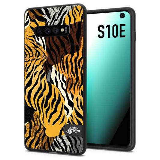 CUSTOMIZZA - Custodia cover nera morbida in tpu compatibile per Samsung S10E leopardato tigrato tiger colorata donna fashion estate