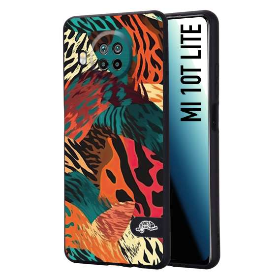 CUSTOMIZZA - Custodia cover nera morbida in tpu compatibile per Xiaomi Mi 10T LITE leopardato tigrato tiger colorata summer arancio verde fucsia