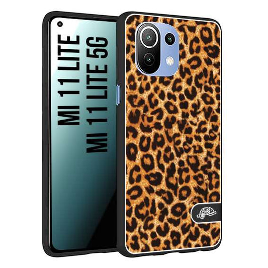 CUSTOMIZZA - Custodia cover nera morbida in tpu compatibile per Xiaomi Mi 11 Lite / Mi 11 Lite 5G leopardato maculato donna marrone leopard brown