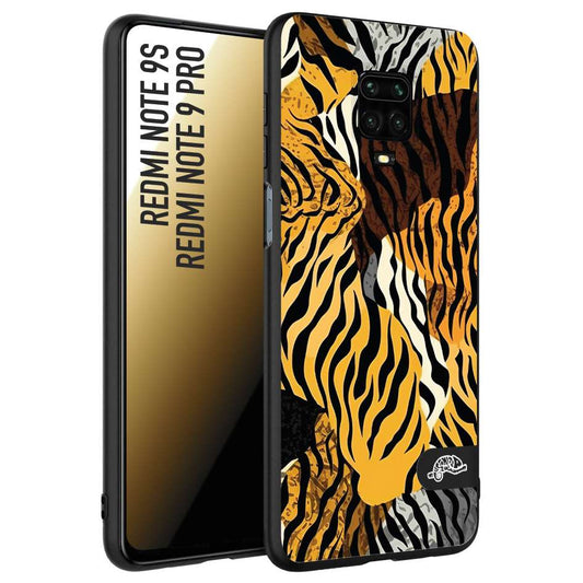 CUSTOMIZZA - Custodia cover nera morbida in tpu compatibile per Xiaomi Redmi Note 9S - Note 9 PRO leopardato tigrato tiger colorata donna fashion estate