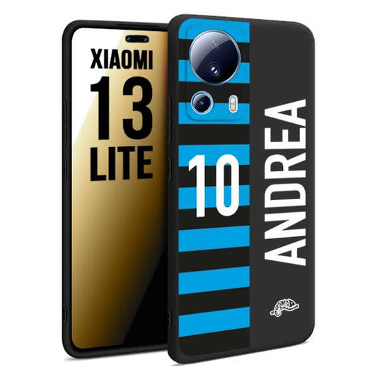 CUSTOMIZZA - Custodia cover nera morbida in tpu compatibile per Xiaomi 13 LITE personalizzata calcio football nome e numero calciatori nerazzurra