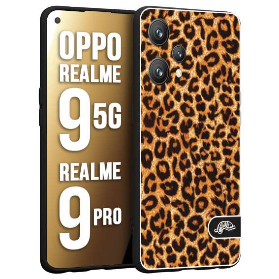 CUSTOMIZZA - Custodia cover nera morbida in tpu compatibile per Oppo Realme 9 5G - 9 PRO leopardato maculato donna marrone leopard brown