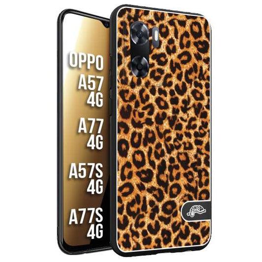 CUSTOMIZZA - Custodia cover nera morbida in tpu compatibile per Oppo A57 - A77 - A57S - A77S (4G) leopardato maculato donna marrone leopard brown