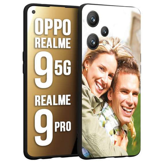 CUSTOMIZZA - Custodia cover nera morbida in tpu compatibile per Oppo Realme 9 5G - 9 PRO personalizzata con foto immagine scritta a piacere