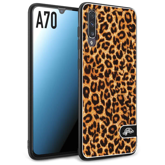 CUSTOMIZZA - Custodia cover nera morbida in tpu compatibile per Samsung A70 leopardato maculato donna marrone leopard brown