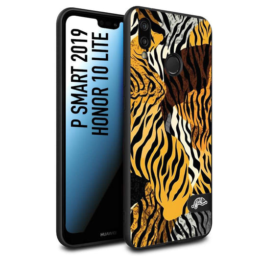 CUSTOMIZZA - Custodia cover nera morbida in tpu compatibile per Huawei P Smart 2019 leopardato tigrato tiger colorata donna fashion estate