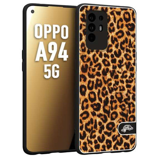 CUSTOMIZZA - Custodia cover nera morbida in tpu compatibile per Oppo A94 5G leopardato maculato donna marrone leopard brown