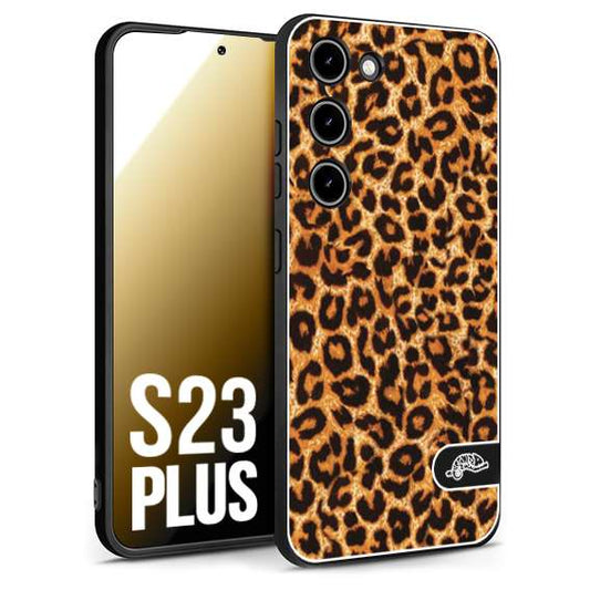 CUSTOMIZZA - Custodia cover nera morbida in tpu compatibile per Samsung S23 PLUS leopardato maculato donna marrone leopard brown