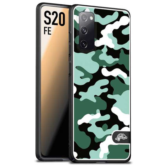 CUSTOMIZZA - Custodia cover nera morbida in tpu compatibile per Samsung S20 FE camouflage mimetico militare verde green