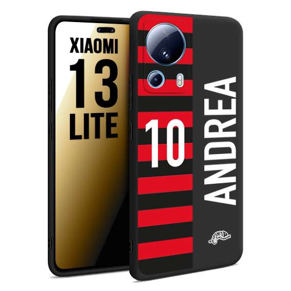 CUSTOMIZZA - Custodia cover nera morbida in tpu compatibile per Xiaomi 13 LITE personalizzata calcio football nome e numero calciatori rossonera