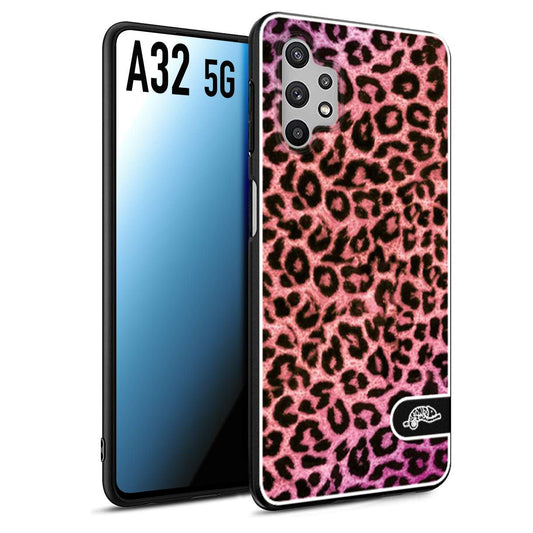 CUSTOMIZZA - Custodia cover nera morbida in tpu compatibile per Samsung A32 5G leopardato maculato donna rosa leopard