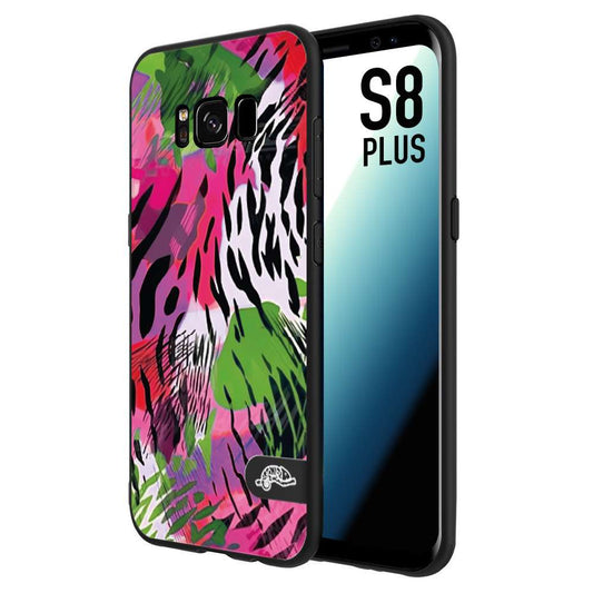 CUSTOMIZZA - Custodia cover nera morbida in tpu compatibile per Samsung S8 PLUS leopardato tigrato tiger colorata summer color verde fucsia