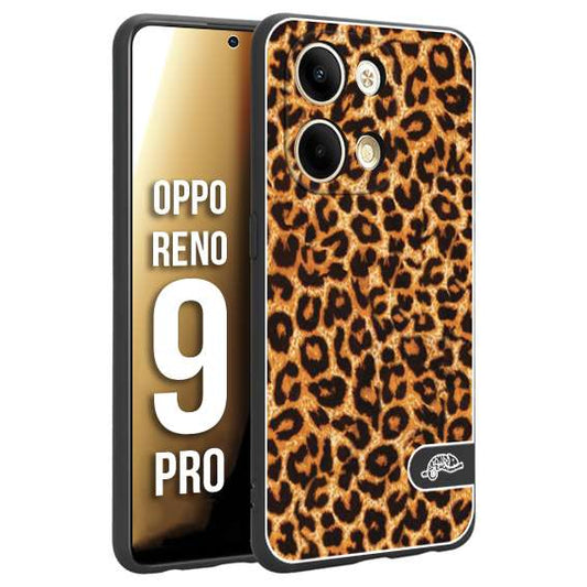 CUSTOMIZZA - Custodia cover nera morbida in tpu compatibile per Oppo Reno 9 PRO leopardato maculato donna marrone leopard brown