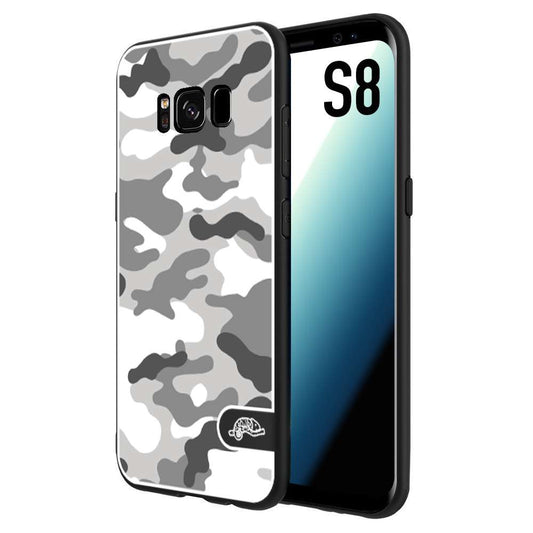 CUSTOMIZZA - Custodia cover nera morbida in tpu compatibile per Samsung S8 camouflage mimetico militare bianco white