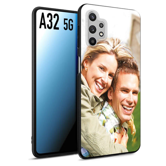 CUSTOMIZZA - Custodia cover nera morbida in tpu compatibile per Samsung A32 5G personalizzata con foto immagine scritta a piacere