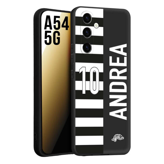 CUSTOMIZZA - Custodia cover nera morbida in tpu compatibile per Samsung A54 5G personalizzata calcio football nome e numero calciatori bianconera