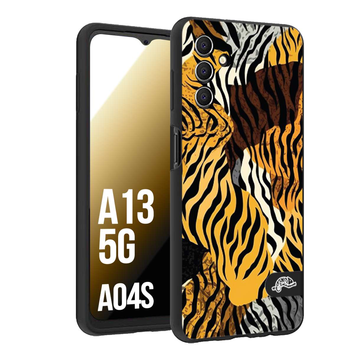 CUSTOMIZZA - Custodia cover nera morbida in tpu compatibile per Samsung A04S - A13 5G leopardato tigrato tiger colorata donna fashion estate