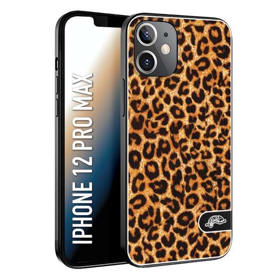 CUSTOMIZZA - Custodia cover nera morbida in tpu compatibile per iPhone 12 PRO MAX leopardato maculato donna marrone leopard brown