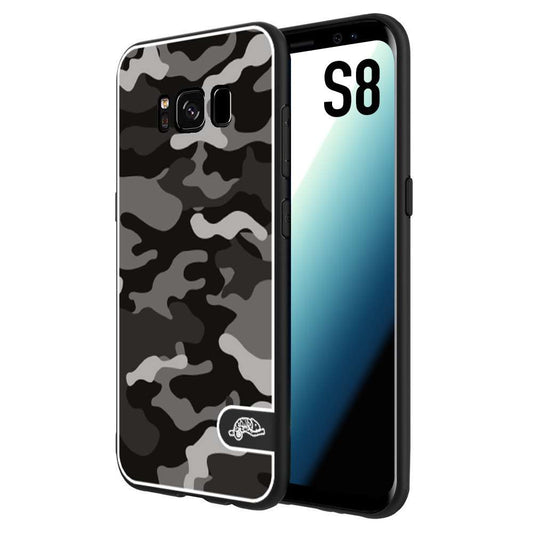 CUSTOMIZZA - Custodia cover nera morbida in tpu compatibile per Samsung S8 camouflage mimetico militare nero black grigio