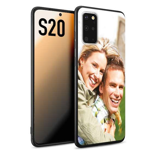 CUSTOMIZZA - Custodia cover nera morbida in tpu compatibile per Samsung S20 personalizzata con foto immagine scritta a piacere