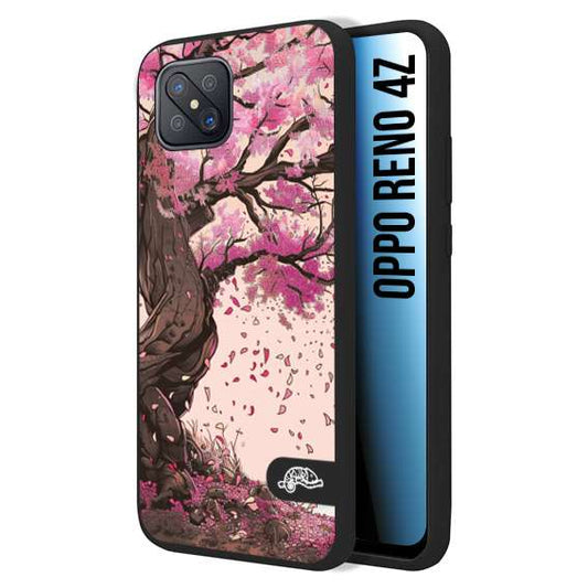 CUSTOMIZZA - Custodia cover nera morbida in tpu compatibile per Oppo Reno 4Z giapponese colori morbidi fiori di ciliegio rosa disegnata