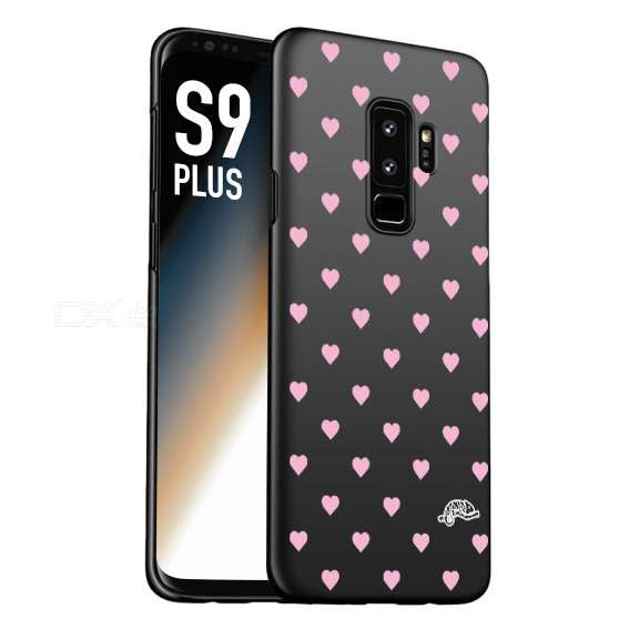 CUSTOMIZZA - Custodia cover nera morbida in tpu compatibile per Samsung S9 PLUS cuori pois rosa su nero donna pin up vintage