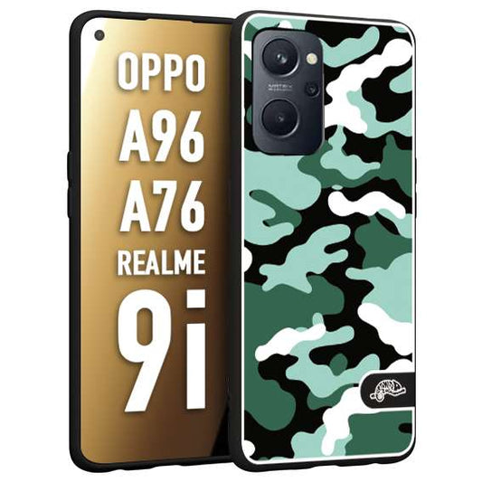 CUSTOMIZZA - Custodia cover nera morbida in tpu compatibile per Oppo Realme 9i - A96 - A76 camouflage mimetico militare verde green