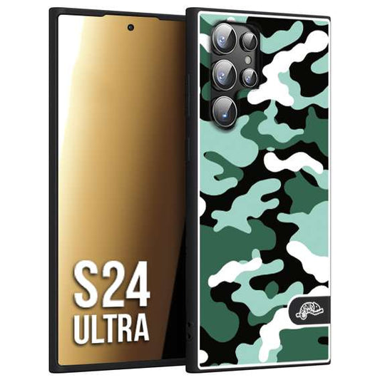 CUSTOMIZZA - Custodia cover nera morbida in tpu compatibile per Samsung S24 ULTRA camouflage mimetico militare verde green