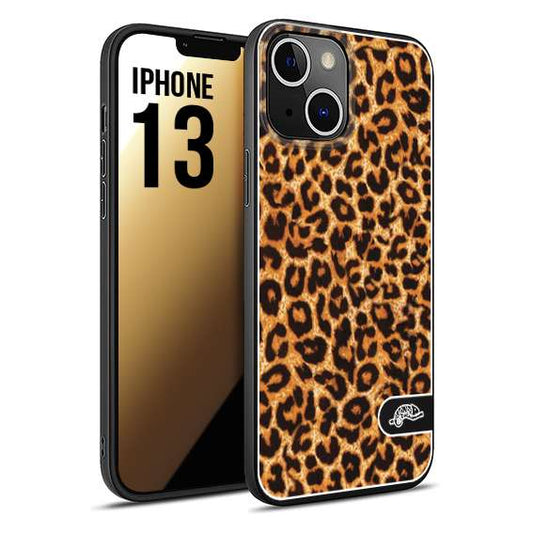 CUSTOMIZZA - Custodia cover nera morbida in tpu compatibile per iPhone 13 leopardato maculato donna marrone leopard brown