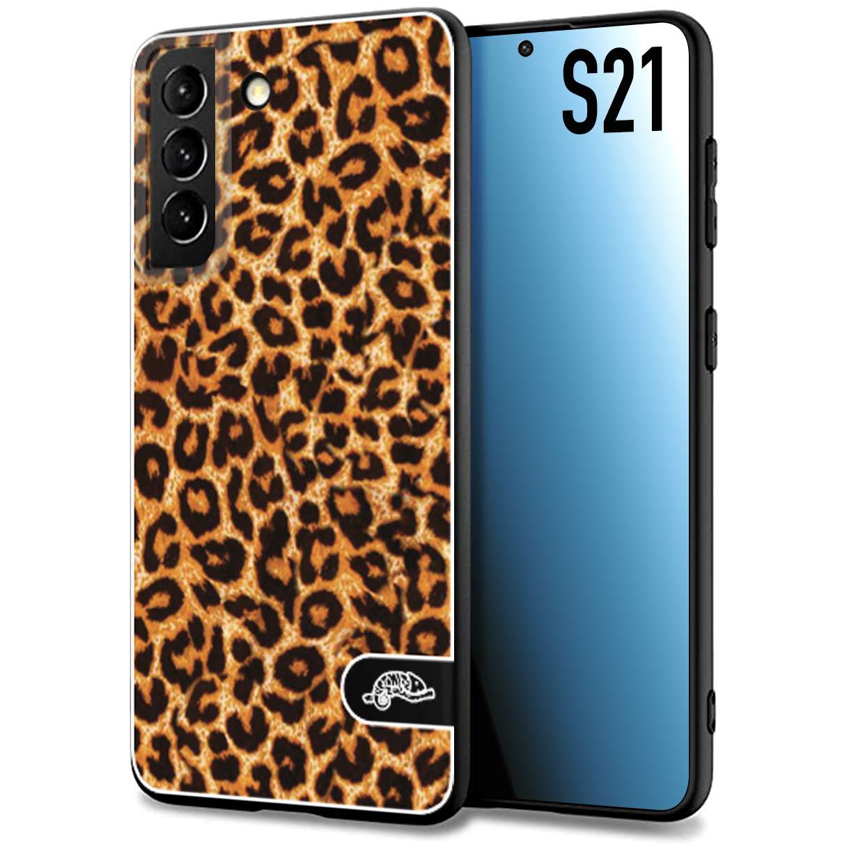 CUSTOMIZZA - Custodia cover nera morbida in tpu compatibile per Samsung S21 leopardato maculato donna marrone leopard brown