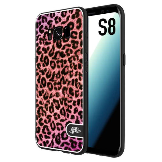 CUSTOMIZZA - Custodia cover nera morbida in tpu compatibile per Samsung S8 leopardato maculato donna rosa leopard