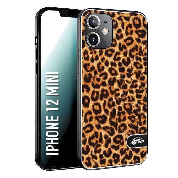 CUSTOMIZZA - Custodia cover nera morbida in tpu compatibile per iPhone 12 MINI leopardato maculato donna marrone leopard brown