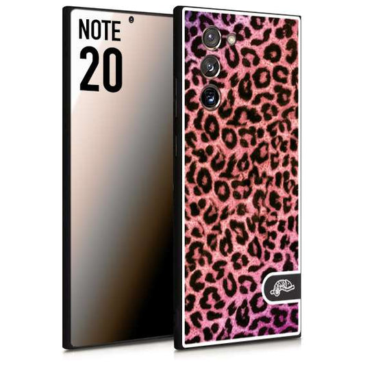 CUSTOMIZZA - Custodia cover nera morbida in tpu compatibile per Samsung NOTE 20 leopardato maculato donna rosa leopard