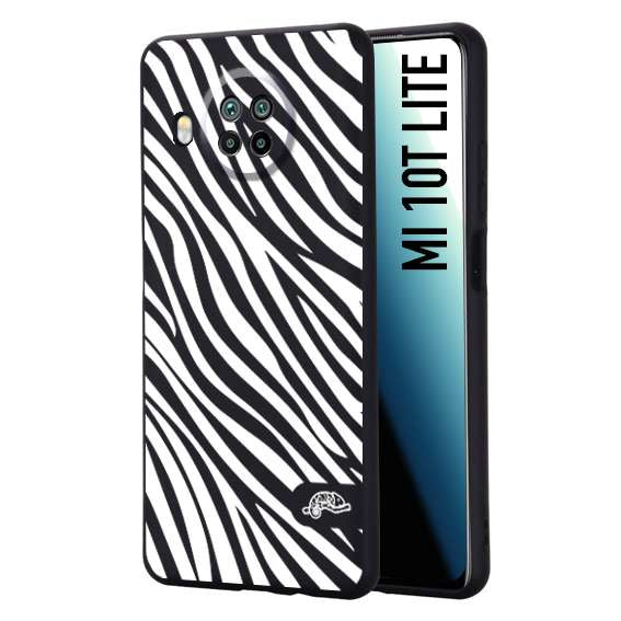 CUSTOMIZZA - Custodia cover nera morbida in tpu compatibile per Xiaomi Mi 10T LITE zebrata maculata a rilievo soft touch donna bianca