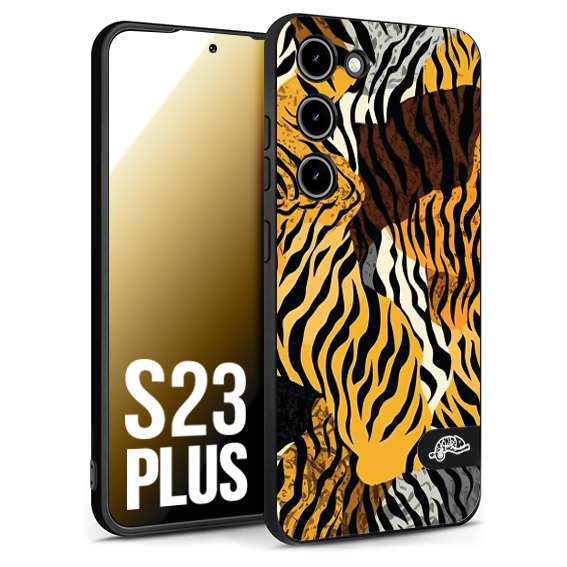 CUSTOMIZZA - Custodia cover nera morbida in tpu compatibile per Samsung S23 PLUS leopardato tigrato tiger colorata donna fashion estate