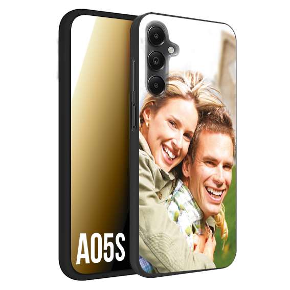 CUSTOMIZZA - Custodia cover nera morbida in tpu compatibile per Samsung A05S personalizzata con foto immagine scritta a piacere