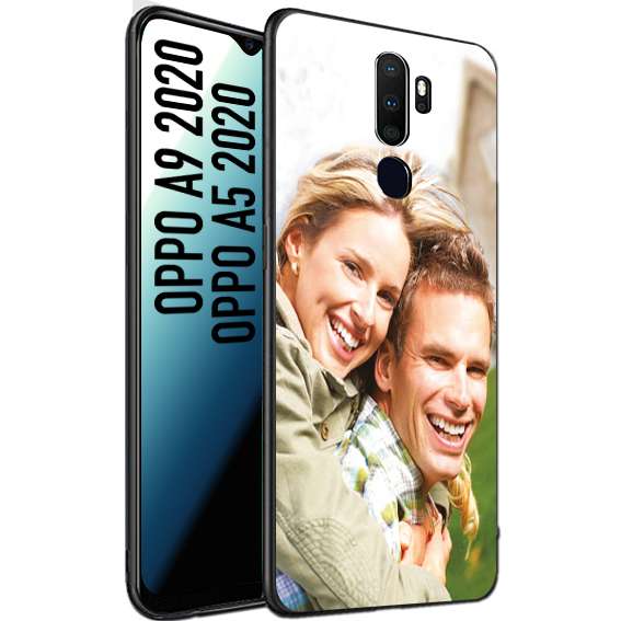 CUSTOMIZZA - Custodia cover nera morbida in tpu compatibile per Oppo A9 2020 - A5 2020 personalizzata con foto immagine scritta a piacere