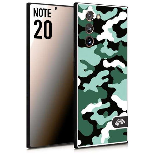 CUSTOMIZZA - Custodia cover nera morbida in tpu compatibile per Samsung NOTE 20 camouflage mimetico militare verde green