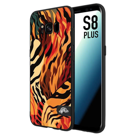 CUSTOMIZZA - Custodia cover nera morbida in tpu compatibile per Samsung S8 PLUS leopardato maculato tigrato tiger colorata gialla rossa arancio