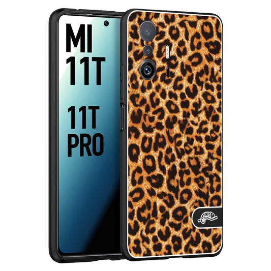 CUSTOMIZZA - Custodia cover nera morbida in tpu compatibile per Xiaomi Mi 11T - Mi 11T PRO leopardato maculato donna marrone leopard brown