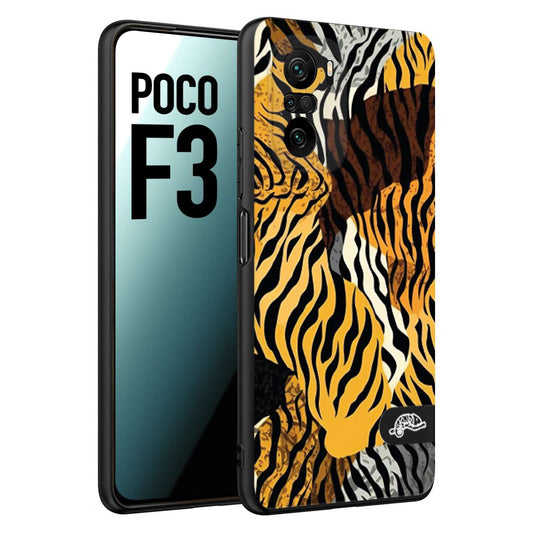CUSTOMIZZA - Custodia cover nera morbida in tpu compatibile per Xiaomi Poco F3 leopardato tigrato tiger colorata donna fashion estate