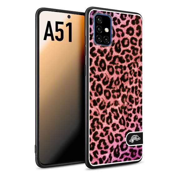 CUSTOMIZZA - Custodia cover nera morbida in tpu compatibile per Samsung A51 leopardato maculato donna rosa leopard