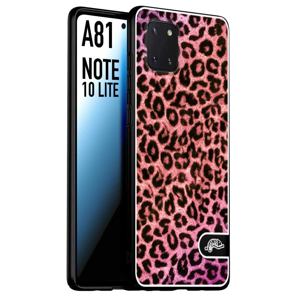 CUSTOMIZZA - Custodia cover nera morbida in tpu compatibile per Samsung A81 - Note 10 Lite leopardato maculato donna rosa leopard