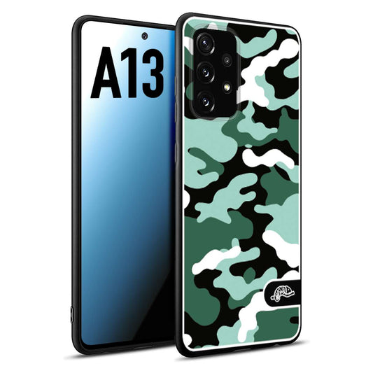 CUSTOMIZZA - Custodia cover nera morbida in tpu compatibile per Samsung A13 camouflage mimetico militare verde green