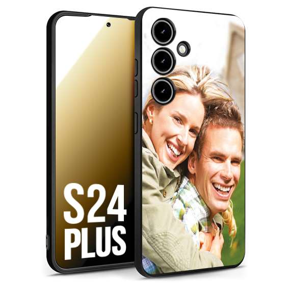 CUSTOMIZZA - Custodia cover nera morbida in tpu compatibile per Samsung S24 PLUS personalizzata con foto immagine scritta a piacere