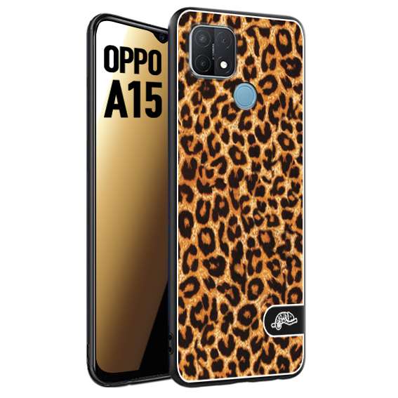 CUSTOMIZZA - Custodia cover nera morbida in tpu compatibile per Oppo A15 leopardato maculato donna marrone leopard brown